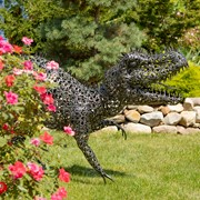 Zaer Ltd International 5.6ft. Tall Crouching Tyrannosaurus Rex Outdoor Metal Statue "T-Bone" ZR220915 View 8