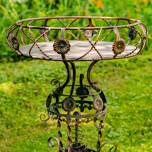 Antique Victorian Style Tiered Cast Iron Garden Plant Stand