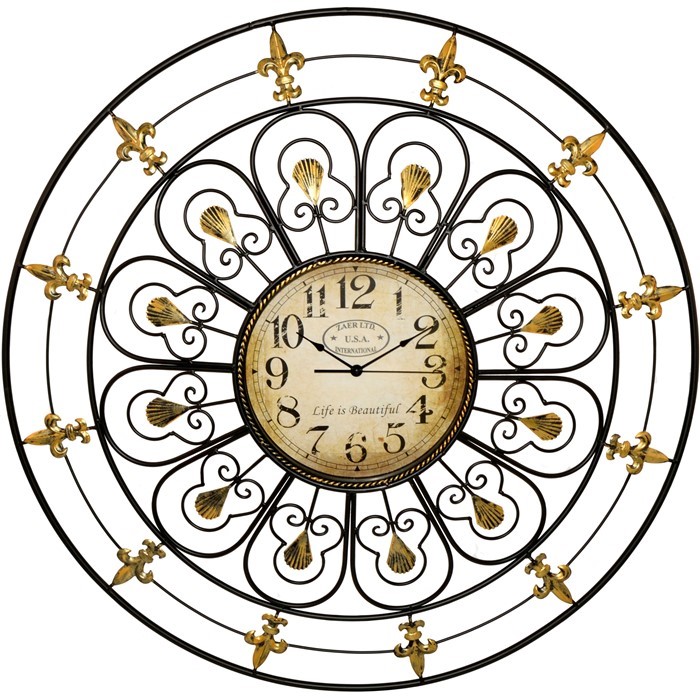 Zaer Traditional Gold and Black Wall Clock